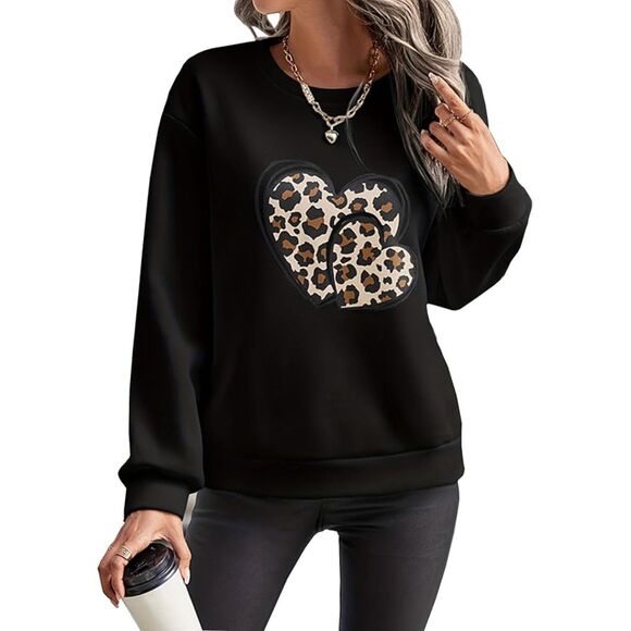 Womens Fleece Lined Y2k Graphic Fall Winter Sweatshirt Size Medium - Picture 1 of 7